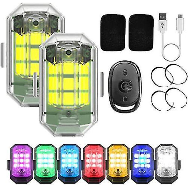Erittäin kirkas langaton LED-stroboskooppivalo, 7 väriä ladattava vilkkuva valo (FMY) 2Pack