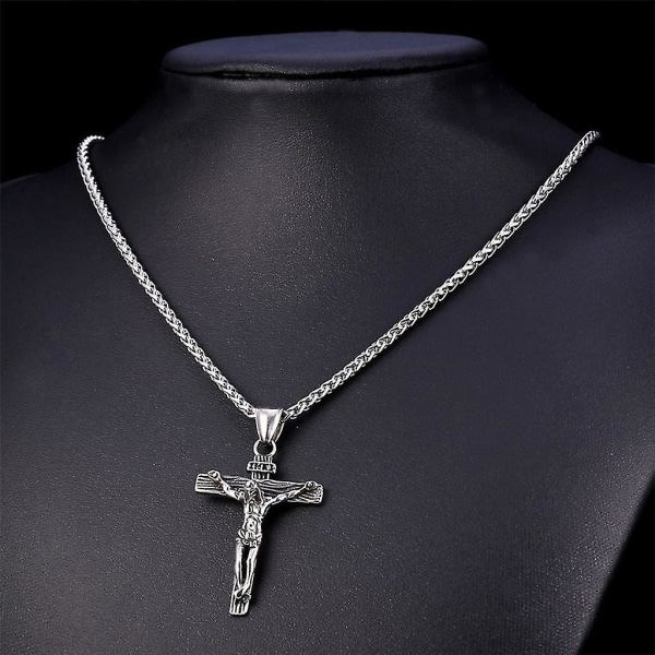 Fashion Christian Jesus Legering Cross halskæder Lang kæde Simple Cross Pendant