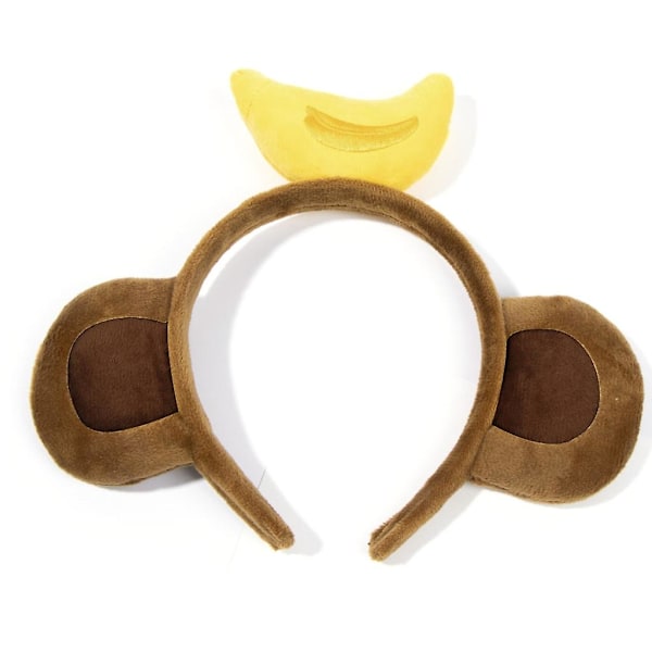 Plush Apeører Hodebånd Tegneserie Banan Hodebånd Morsomme Hårtilbehør (FMY) 3