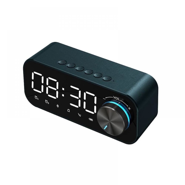 Herätyskelloradio Bluetooth kaiuttimella iPhonelle ja Androidille, yövalo ja LED-näyttö (sininen) (FMY)