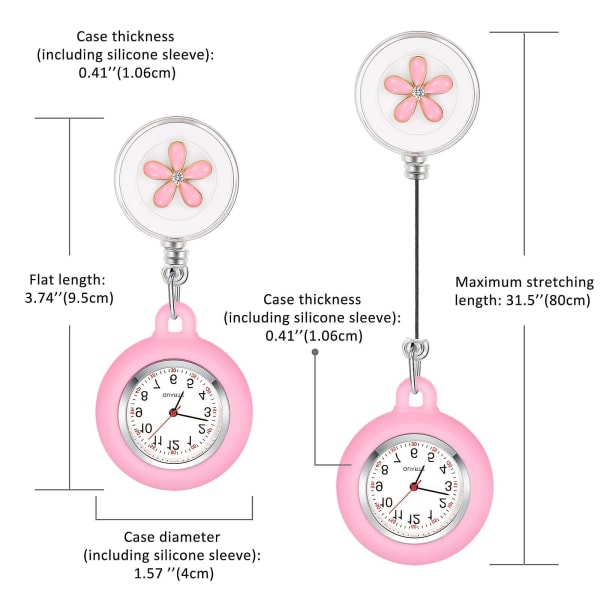 4-osainen watch , joka sopii sairaanhoitajan sisäänvedettävälle digitaaliselle watch (FMY)
