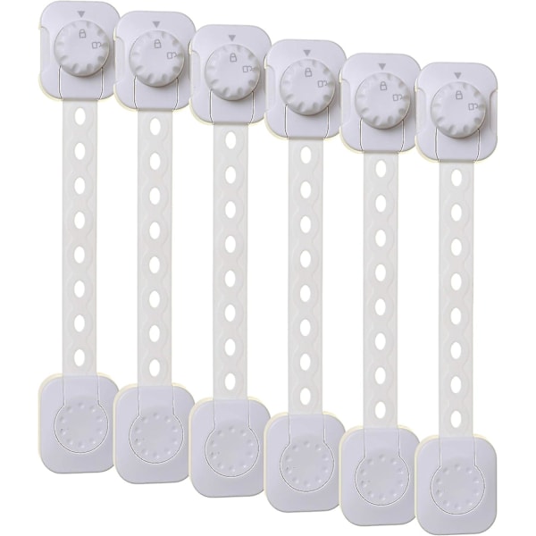 Twist 'N Lock Multifunksjonslås - Barnesikringslås - Hvit - 6-pakning - Modell G1435  (FMY) White 6 Count (Pack of 1)