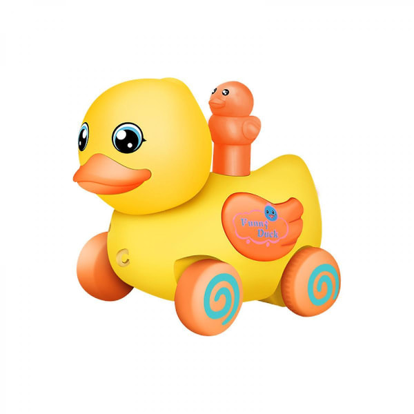 Barneleke tegneserie Push The Little Yellow Duck Pull Back Toy Car (FMY)