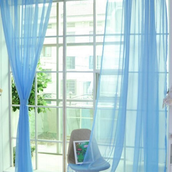 Lystransmisjon ren gardin Lys farge polyester Komfortabel berøringsdør for stuen (FMY)