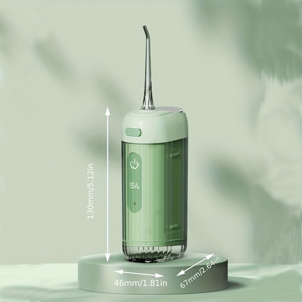 Vattenfloss - Trådlös Laddningsbar Tandspruta Med 3 Lägen, Inbyggd Tank Och Kraftfull Batteritid För Hemma Och Resor, Tandvård, Tandställning (FMY) Lemon Yellow Water flosser with two nozzles