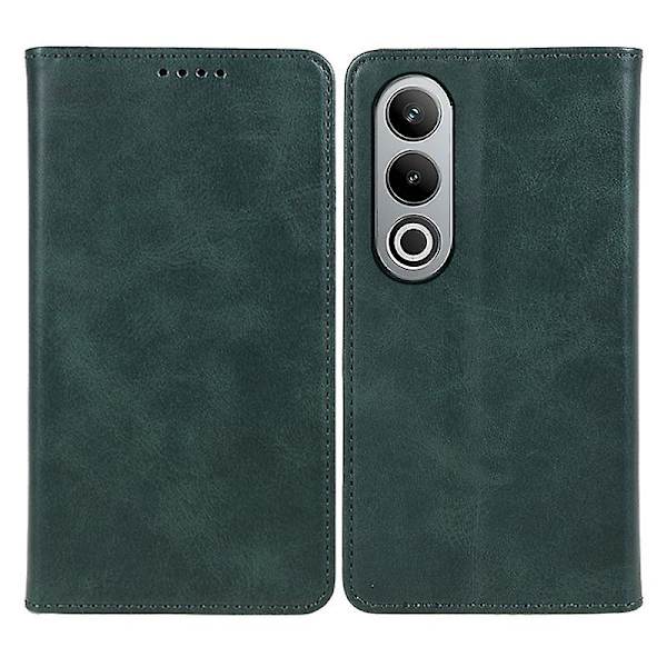 För OnePlus Nord CE4 5G Fodral PU Läder Plånboksfodral Kalvstruktur Telefonskal med Magnetlås  (FMY) Blackish Green