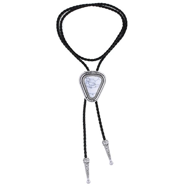 Turkos Bolo Tie Män Western Cowboy Bolo Slips Dekorativ Halsduk För Kostym (FMY) White