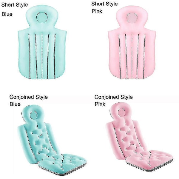 Vanntett badepute for hele kroppen, spa-hodeputer, sklisikker nettpute, vanntett badematte for nakke og rygg (FMY) Pink short style