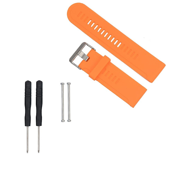 Mjuk Silikonarmband för Garmin Fenix 3/Fenix 3 HR/Fenix 2 etc + Luggar Adaptrar + Verktyg (FMY) Orange Other Phone Models