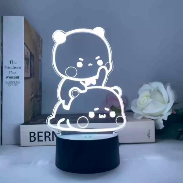 Bubu Dudu Panda-karhuhahmot leluja LED-valoilla, väri vaihtuu, kirkas teline, kotiin, koristeluun, juhliin (FMY) Blue 16 colors