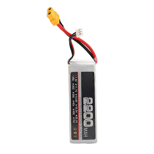 Lipo-batteri 7.4v 2s 2200mah 25c Hög Urladdningshastighet Rc-batterier För Rc-modell Drönarflygtillbehör Xt60  (FMY)
