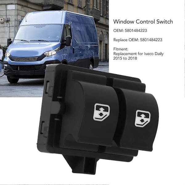 Vindusheisbryter 5801511729 Glassløft Regulator Knapp Bryter Erstatning for Iveco Daily 2015 til 2018 (FMY)