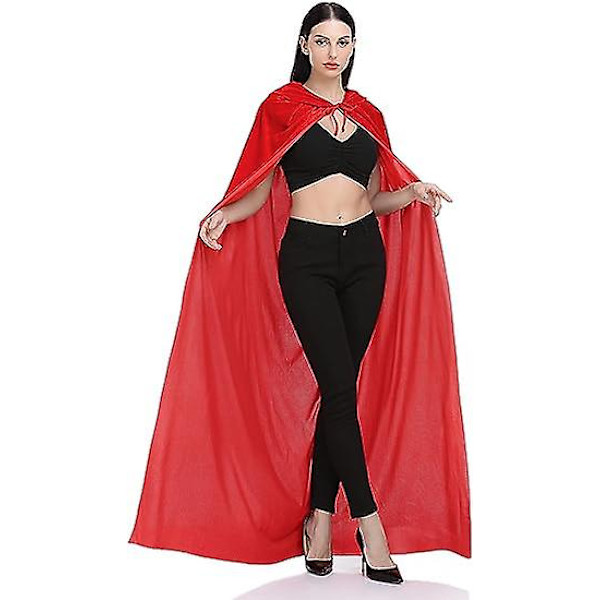 Cape Unisex Kappe Med Hætte Halloween Kostume Hætte Kappe Voksen Vampyr Heks Kappe Kvinder  (FMY)
