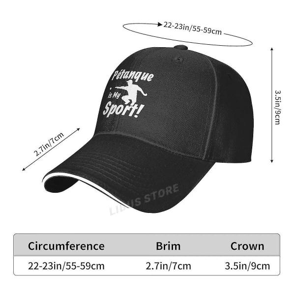 Petanque Boule Baseball Caps Sommer Fashion Justerbar Petanque Er Min Sports Hatte Peaked Cap  (FMY) Navy Blue One Size