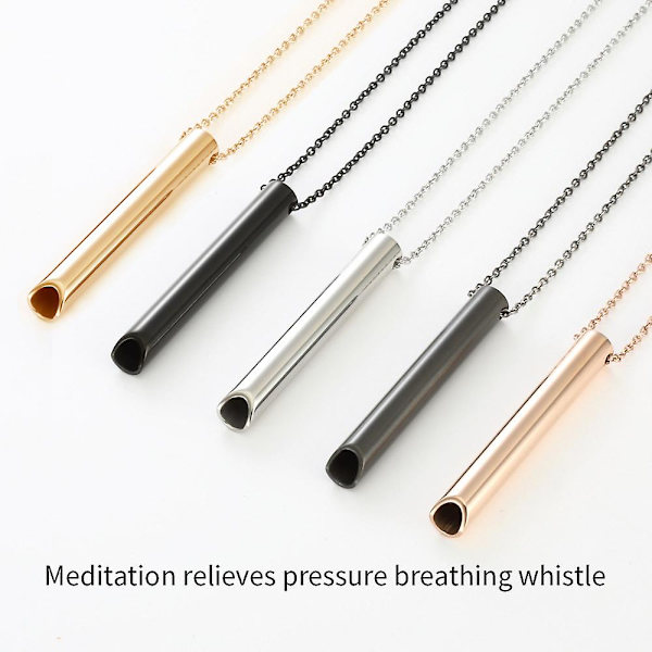 Angstdempende Halskjede, 6 cm anheng reduserer stress pustende halskjede halskjede avslappende muskler for hjemmet for menn kvinner  (FMY) rose gold