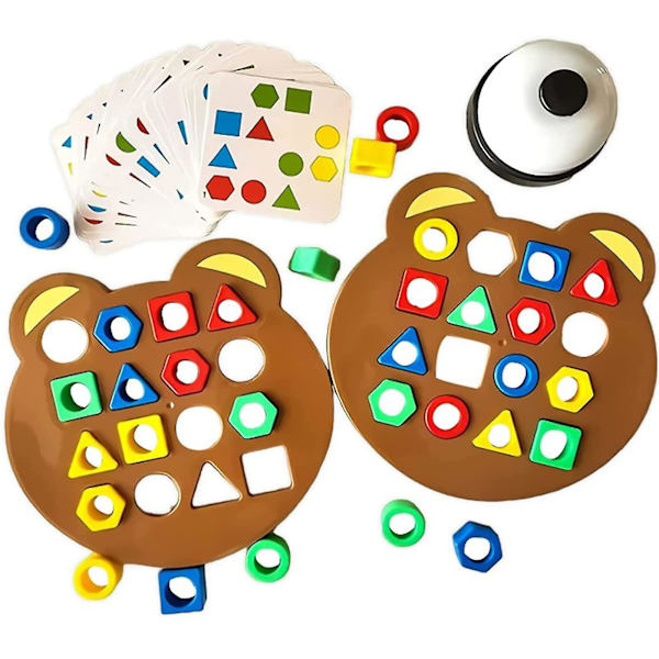 Formmatchningsspel Färg Sensorisk Pedagogisk Leksak, Barn Pussel Geometrisk Form Snabbmatchning Tavla, utan Klocka - Snngv  (FMY) White