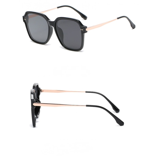 Fashion Tr Frame Polarisoidut aurinkolasit Naisten Anti-UV pyöreät aurinkolasit Miesten Trend ---- beige kehys Musta ja Harmaa Sheet (FMY)