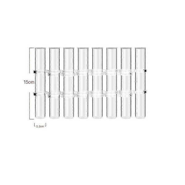 Hængslet Blomster Vase Reagensglas, 8 stk Reagensglas Blomster Vaser Plante Display Holder, Bord Midtpunkter Vase Med Børst (FMY) 8Pcs S- 15 x 2.2 cm