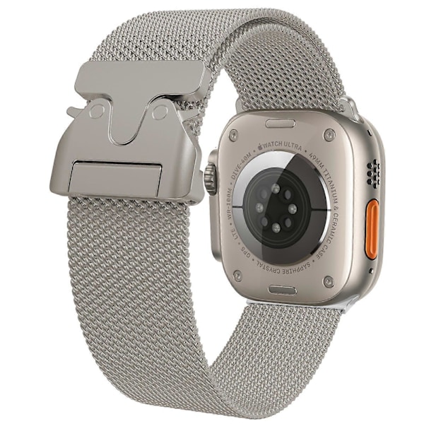 Erstatningsrem i Milanesisk Mesh Rustfritt Stål til Apple Watch Series 10 46mm (FMY) Starlight