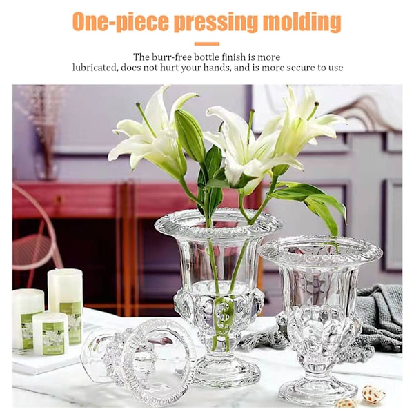 Serene Spaces Living Dekorativ Stor Glasurna, Centerpiece Vas för Bröllop, Event  (DPD)  (FMY) Transparent S