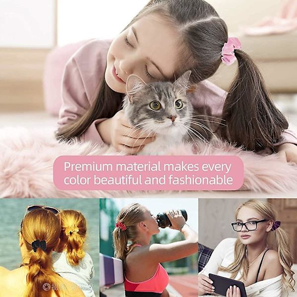 Hårskrubb Sammet Elastiska Hårband Scrunchy Hårsnoddar Rep Scrunchie (Slumpmässig Färg)  (FMY)