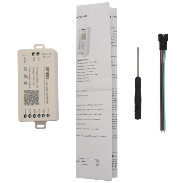 Sp108e Led Wifi -ohjain Ws2812b Ws2813 jne Moduulivalo Älykäs sovellus Langaton ohjaus Ios 10/androi  (FMY)