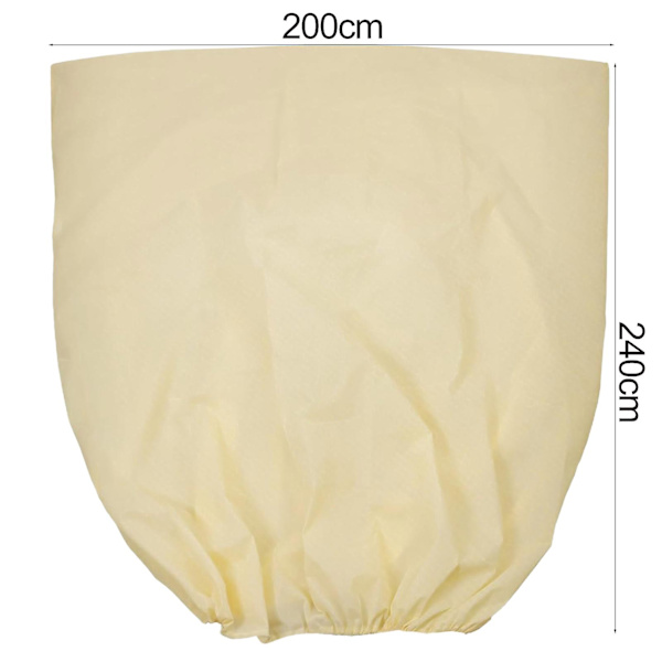 200CM x 240CM Suuri Kasvinsuojus Vetoketjulla Kiristysnarulla Paksu Talvipuun Suoja Jäätymissuoja Pakkaskangas Ulkokasveille la  (DPD)  (FMY) Beige