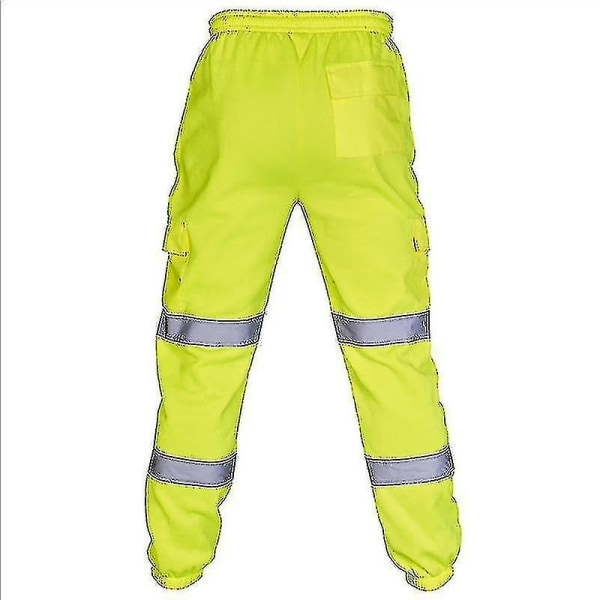 Aikuisten turvallisuustyöhousut Hi Vis Viz Visibility elastiset vyötäröhousut (FMY) Green XL