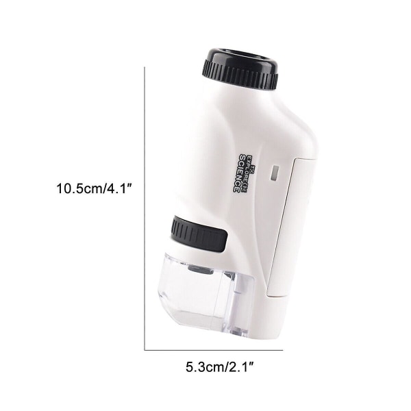 Barnelommemikroskop 60x-120x håndholdt forstørrelseslinse med LED-lys (FMY) White