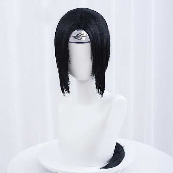 Uchiha Itachi Cosplay-peruukki Itachi Uchiha Pitkä Suora Musta Lämpökestävä Synteettinen Hiukset Anime Cosplay-peruukit + Pääpanta + Peruukkipäällinen (FMY) One Size Wig and headband