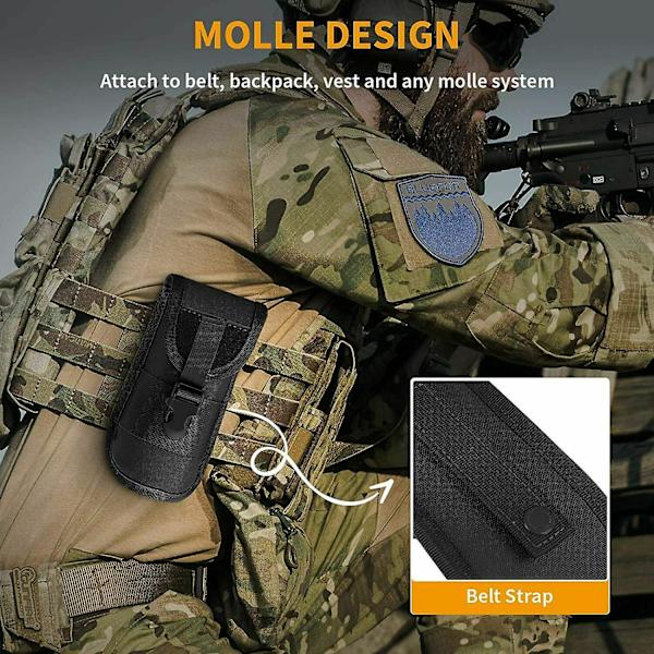 Solbriller Hard Case Taktiske Briller Robust Bæreetui Med Bælteklips (FMY) Black