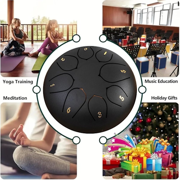 Regndrum för Utomhus Trädgård, 8-Tons 6 Tums Chakra Drum för Regndroppsmusik, Vattentät Regndrum, Regndrum för Trädgårds Instrument, Chakr (FMY)