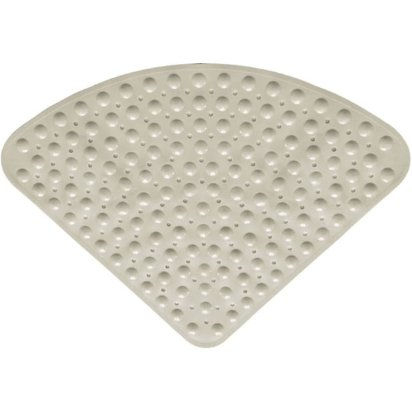 Sklisikker hjørnedusjmatte, antibakteriell sugematte for dusj eller badekar, 54x54cm (FMY) Ivory