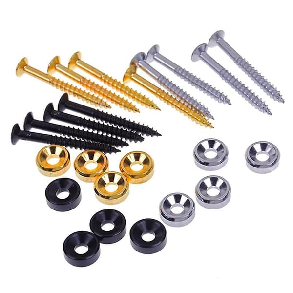 4 st gitarrhalsbussningar set gitarrhalsmonteringsskruvar basbussningar med muttrar (FMY) Gold