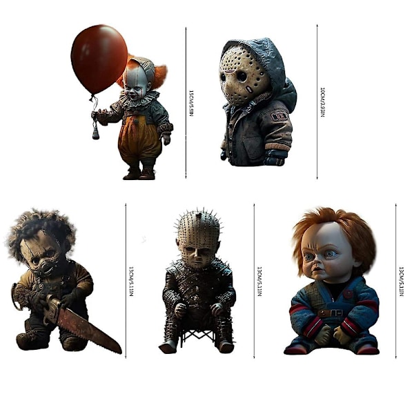 Halloween Horrorfilm Temafigurer Babydukker Legetøj Bordpynt Fest Hjem Dekoration Gaver (FMY) C