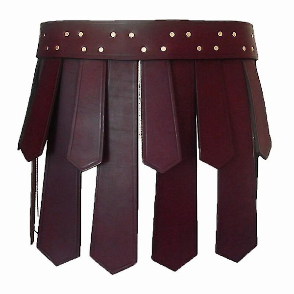 Ancient Roman Legion Gladiator Battle Belt Skirt Gothic Steampunk Pu Leather Armor Medieval Greek Cosplay Costume Men Women Larp  (FMY)