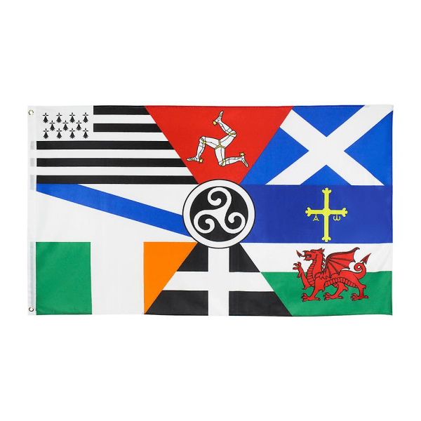 90x150cm European Pan Celtic Nations Flag Ireland Scotland Wales Brittany  (FMY)