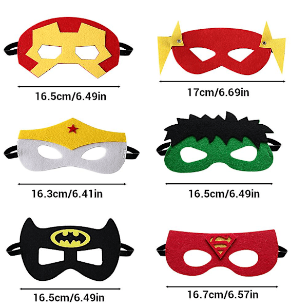 9 kpl Supersankari Huopanaamioita Lapsille, Supersankari Naamiot Joustavalla Köydellä, Juhla Cosplay Suosikit, Naamiot Halloween-juhliin (FMY)