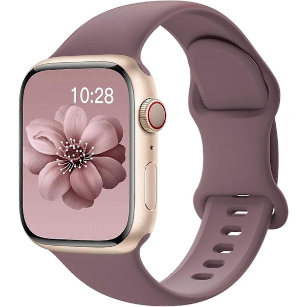 Apple Watch -rannekkeet 42 mm 44 mm 45 mm 49 mm, Päivitetyt silikonirannekkeet iWatch Series 9 8 7 6 5 4 3 2 1 SE Ultra/Ultra 2/Savunvioletti (FMY)
