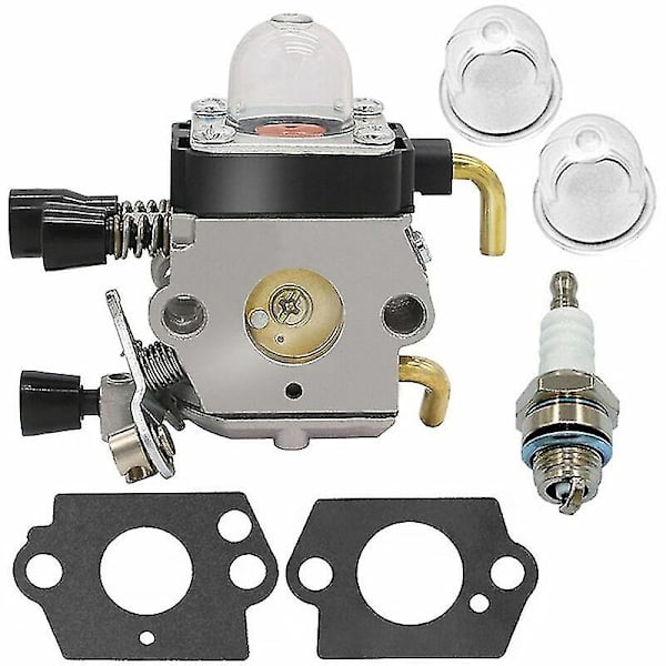 Forgasser med pakning luftfilter drivstoffledning tennpluggsett for Stihl Fs38 Fs45 Fs46 Fs55 Km55 Fs85  (FMY)