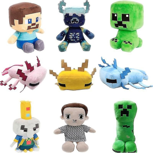 Minecraft Plyschleksak Pixel Doll For Kids Present (FMYED) 25cm Sitting Steve