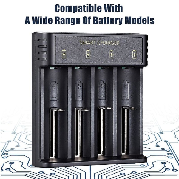 Smart USB Li-ion 18650 Batterilader Bærbar Strømopladning 4.2v 14500 16340 16650 14650 18350 18650 Lithium Batteriladere (FMY)