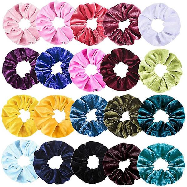 Hårskrubb Sammet Elastiska Hårband Scrunchy Hårsnoddar Rep Scrunchie (Slumpmässig Färg)  (FMY)