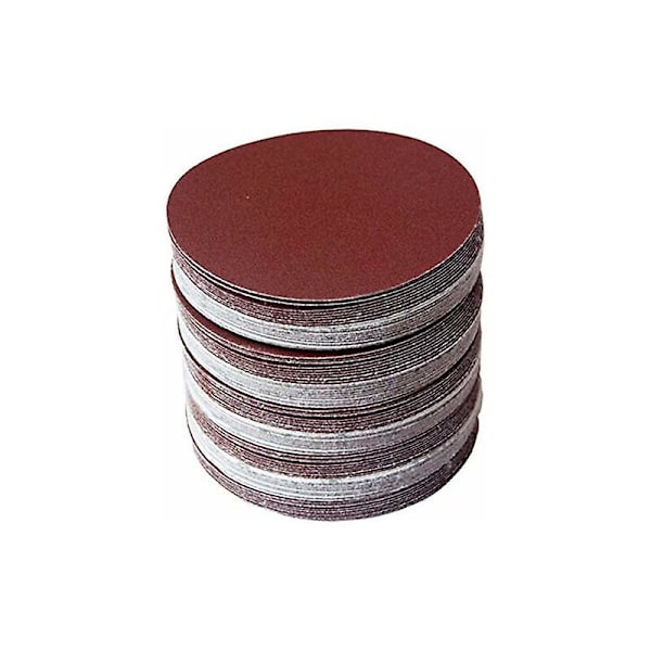 120 stk./sæt 6 tommer 150 mm runde slibeskiver slibepapir korn 80/100/120/180/240/320 slibeskive og krog til slibemaskine korn (FMY)