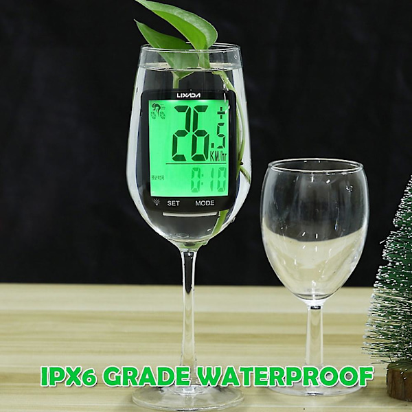 LIXADA Trådløs Cykelcomputer Multifunktionel LCD-skærm Cykelcomputer Mountainbike Speedometer Green Backlight