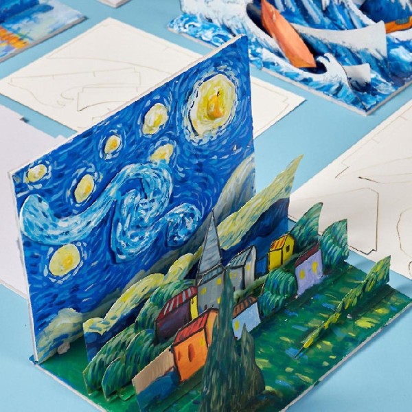 3D-käsintehdyt maalausaskartelut lapsille yli 3-vuotiaille paperimallin maalausgrafititaulu lapsille Tee itse lahjalahja