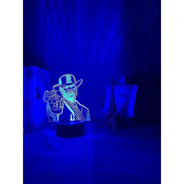 SBSG EKfperu LED Nattlampa - 3D Illusion Ljus - Spel Red Dead Redemption 2 Present Akryl 3D Lampa för Spelrum Dekoration Nattlampa RDR2 Arthur   (FMY)