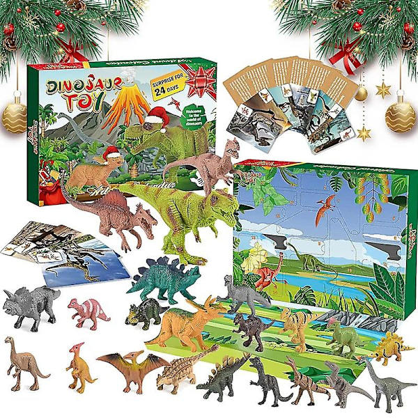 Dinosaurie Adventskalender 24 Dagar Dinosaurie Julnedräkning Kalender Leksaker Dino Leksak Julgåva För Pojkar Flickor 3 År Gamla  (FMY) B