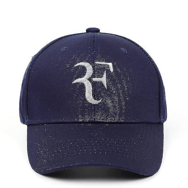 Federer Tennis Fan Broderad Baseballkeps Utomhus Sportkeps Casual Peaked Cap  (FMY) navy blue