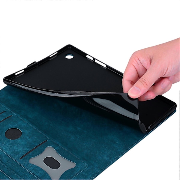 Til Lenovo Tab M11 Plus/ Tab K11 Plus Etui Læder Stand Tablet Cover Blomst Kat Kort Slots (FMY) Sapphire
